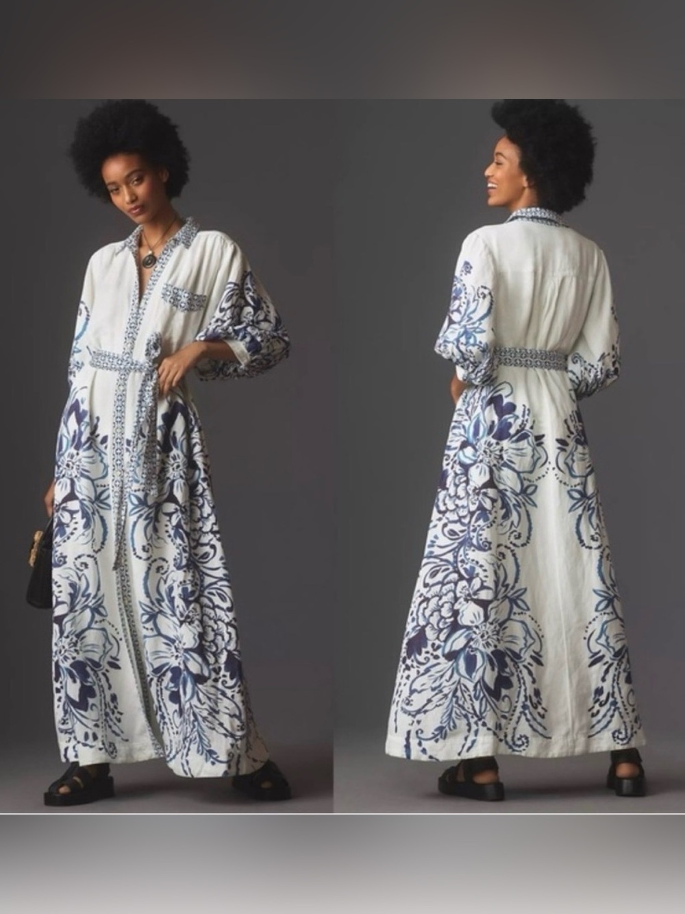 Anthropologie Maeve Irene
Linen Maxi Shirt Dress